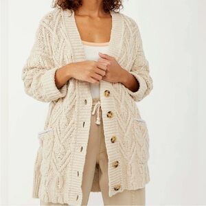 Free People Montana Cable Knit Cardi